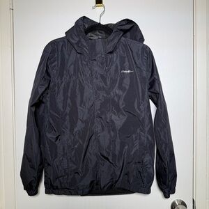 Eddie Bauer Kids 14/16 Black Hooded Full Zip Windbreaker Jacket